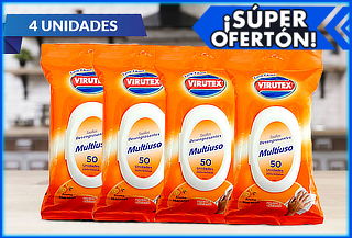 Pack de 4 : 50 Toallas Multiuso Desengrasantes