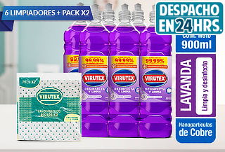 Pack de 6 Limpiadores Desinfectantes + 2 Paños Ecologicos