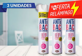 Pack de 3 Aerosol Desinfectantes Antibac de Tanax 500cc