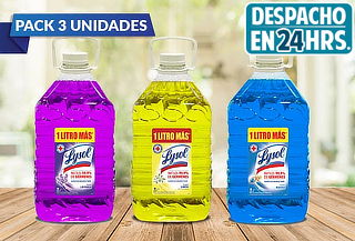 Pack de 3 Lysol Diluible de de 5 Litros, Aroma a elección