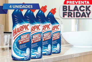 Pack de 4 Harpic gel 100% removedor de sarro 750 ml.