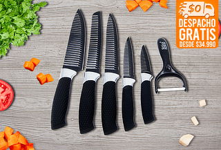 Set de 5 Cuchillos de Cocina + Pelador