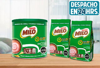 Tarro Milo Saborizante para leche 700g + 2 Bolsas 500g