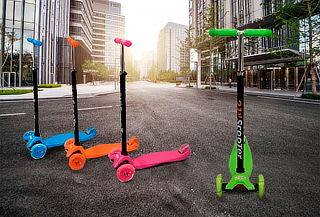 Monopatín Scooter Xl 4 Ruedas Luz Led Para Niños