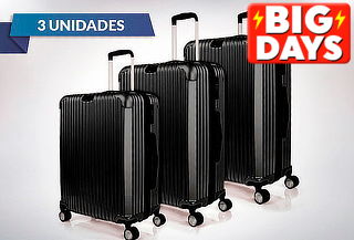 Set de 3 Maletas Rígidas con Ruedas 360º