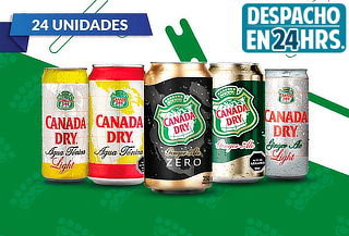 Pack 24 Latas de Canada Dry Ginger Ale 350cc a elección