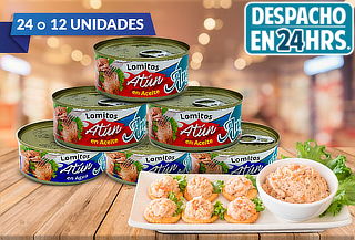 Pack 24 o 12 Latas de Atún Angelmo en Lomito a Elección  