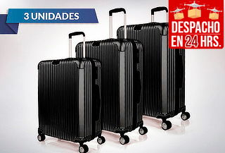 Set de 3 Maletas Rígidas con Ruedas 360º