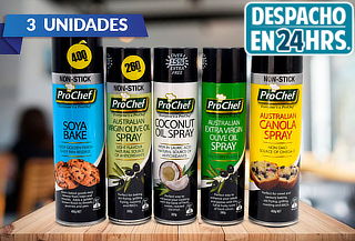 Pack 3 Aceites en Spray ProChef, Sabor a Elecci贸n