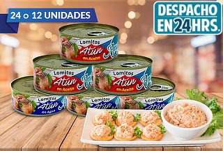 Pack 24 o 12 Latas de Atún Angelmo en Lomito a Elección