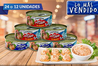 Pack 24 o 12 Latas de Atún Angelmo en Lomito a Elección