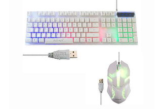 ¡Ilumínate! Kit Gamer Teclado y Mouse Blanco con Luz + Envío