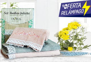 Set Toallas Julieta Bordadas Macramé 2 Piezas – Doral