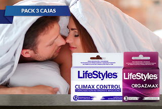 Pack Preservativos Lifestyles 2 Orgazmax + 1 Climax Control