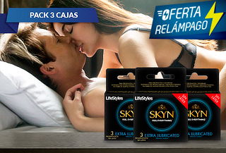 Pack 3 Preservativos Skyn Lifestyles Extra Lubricated x3