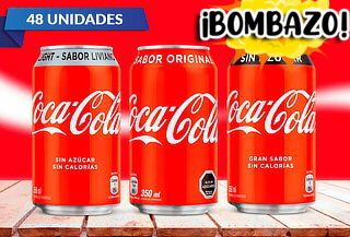 Pack de 48 o 24 Latas de Coca-Cola 350 cc a elección