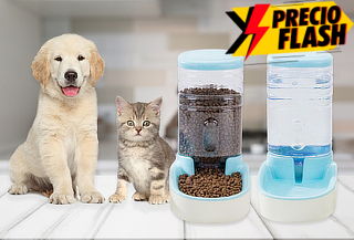 Kit de dispensadores de agua y comida para tu mascota