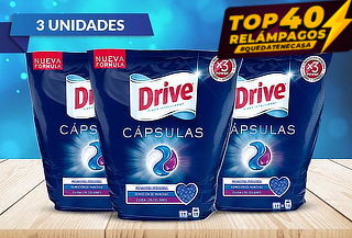 57 cápsulas detergente Drive Triodoy. ¡Limpieza Increíble!