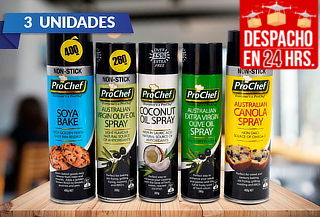 Pack 3 Aceites en Spray ProChef, Sabor a Elección