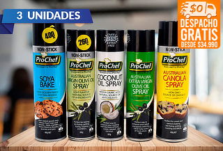 Pack 3 Aceites en Spray ProChef, Sabor a Elección