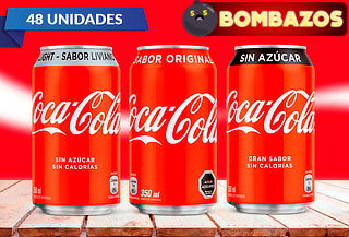 Pack de 48 o 24 Latas de Coca-Cola 350 cc a elección