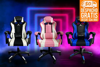 Silla Gamer RGB con luces led y masajeador lumbar 