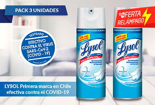 Pack 3 Lysol desinfectantes, Tamaño a eleccion