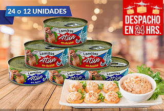 Pack 24 o 12 Latas de Atún Angelmo en Lomito a Elección