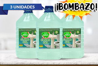 Pack de 3 Cloro Gel 5 Litros marca Ares