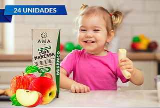 Pack de 24 Jugos Ama Orgánico 200ml Manzana