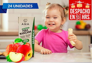 Pack de 24 Jugos Ama Orgánico 200ml Manzana