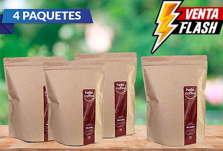 ¡Oferta! 4 Paquetes de Café Hello Coffee® Molido de 500g c/u