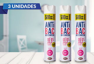 Pack de 3 Aerosol Desinfectantes Antibac de Tanax 500cc