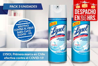 Pack 3 Lysol desinfectantes, Tamaño a eleccion