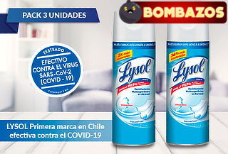 Pack 3 Lysol desinfectantes, Tamaño a eleccion