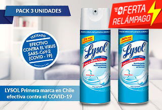 Pack 3 Lysol desinfectantes, Tamaño a eleccion