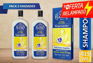 Pack 2 Shampoo Tío Nacho Sistema Engrosador 415 Ml.