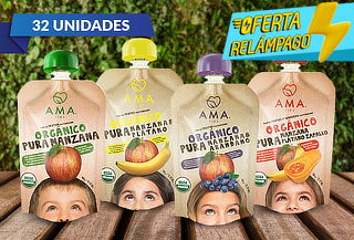 Pack de 32 Puré Ama Orgánico 90G, sabor a elección