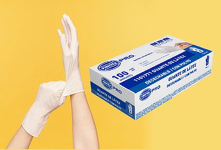 10 Cajas de Guantes Latex Medidas a elección 