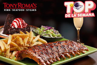 Tony Roma's! Menú Premium para 2 Personas