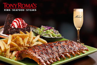 Tony Roma's! Menú Premium para 2 Personas