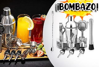 Kit Coctelera metálica 12 piezas
