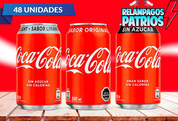 REMATE: Pack de 48 latas de Coca-Cola Zero 350 cc