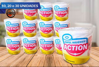 10, 20 o 30 Rollos de Papel Higiénico Action 50 Mts