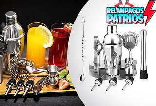 Kit Coctelera metálica 12 piezas