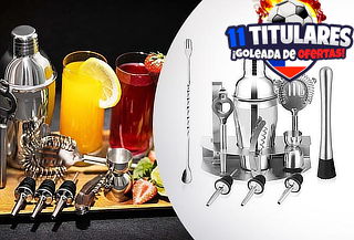 Kit Coctelera metálica 12 piezas