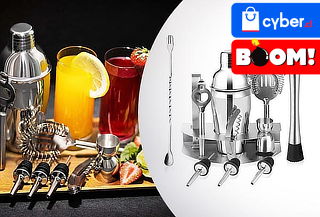 Kit Coctelera metálica 12 piezas