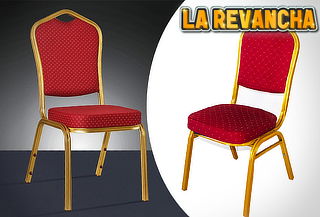 Silla de salón burdeo y dorado