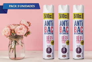 Pack de 3 Aerosol Desinfectantes Antibac de Tanax 500cc