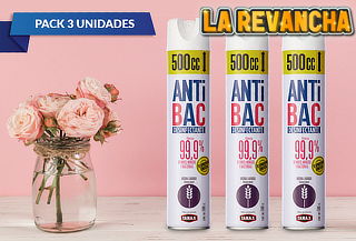 Pack de 3 Aerosol Desinfectantes Antibac de Tanax 500cc